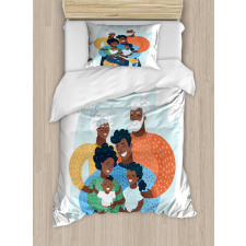 Happy Family Scene Duvet Cover Set