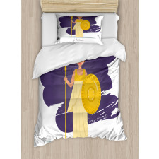 Calligraphic Lady in Armour Duvet Cover Set