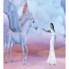 Dreamy Lady and Angel Horse Duvet Cover Set