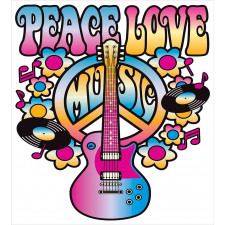 Peace Love Vinyl Music Duvet Cover Set