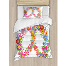 Peace Equality Flower Duvet Cover Set