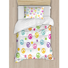 Old Peace Sign Duvet Cover Set