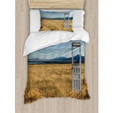 Field with Mountains Duvet Cover Set