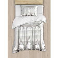 Castle Baroque Curtains Duvet Cover Set