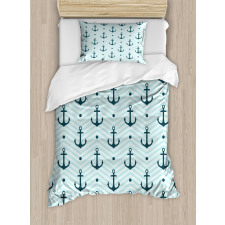 Zigzag Chevron Anchors Duvet Cover Set