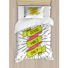 Positive Words Rays Duvet Cover Set