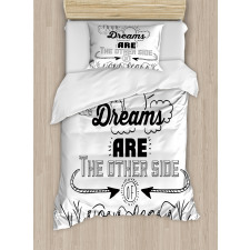 Optimistic Winner Slogan Duvet Cover Set