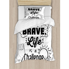 Be Brave Themed Slogan Duvet Cover Set