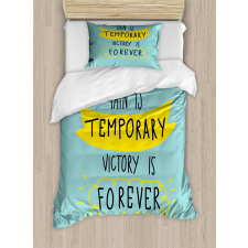 Victory is Forever Text Duvet Cover Set