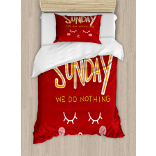 Funny Sunday Saying Duvet Cover Set