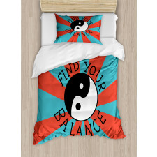 Find Your Balance Text Duvet Cover Set