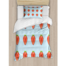 Symmetric Halved Strawberry Duvet Cover Set