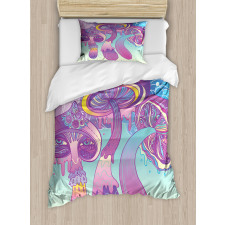 Trippy Magic Mushrooms Duvet Cover Set