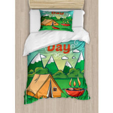 Mountainous Landscape Duvet Cover Set