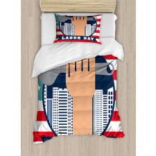 Hand Holding Wrench Duvet Cover Set