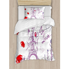 Doodle Romantic Paris Duvet Cover Set