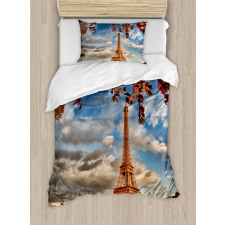 Eiffel Tower with Boat Duvet Cover Set
