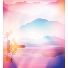 Ombre Tropical Landscape Duvet Cover Set