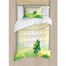 Sunrise on Rural Valley Duvet Cover Set