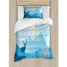 Mountain Fauna Sunrise Duvet Cover Set