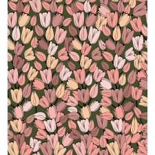 Retro Tulips Flowers Duvet Cover Set