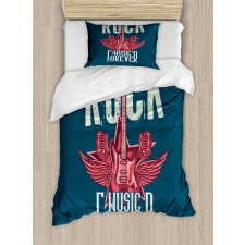 Microphones and Wings Duvet Cover Set