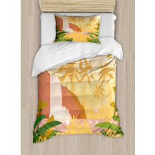 Soft Tropical Paradise Duvet Cover Set