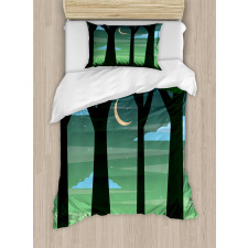 Dreamy Forest at Night Duvet Cover Set