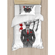 Womanizer Deer in Suit Art Duvet Cover Set