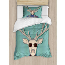 Deer with Colorful Sweater Duvet Cover Set