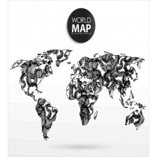 Octopus World Map Duvet Cover Set