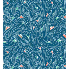 Waves and Ships Cartoon Duvet Cover Set