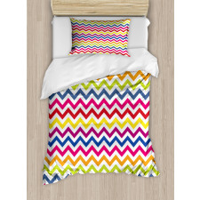 Rainbow Chevron Fun Duvet Cover Set