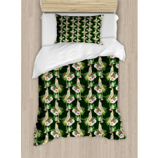 Parrot and Exotic Flora Duvet Cover Set