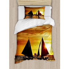 Romantic Sunset Sail Duvet Cover Set