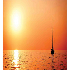 Lonely Yacht at Sunset Duvet Cover Set