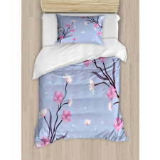 Apple Blossoms Branch Duvet Cover Set