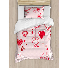 Contour Hearts Lines Duvet Cover Set