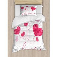 Love Heart Balloons Duvet Cover Set