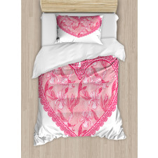 Lace Heart with Flora Duvet Cover Set