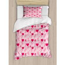 Silhouettes of Angel Heart Duvet Cover Set