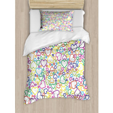 Pop Art Curls Affection Duvet Cover Set