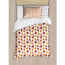 Fall Leaf Sketches Duvet Cover Set