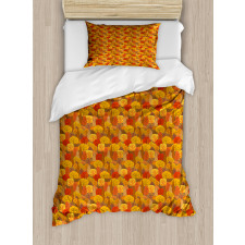 Warm Tones Fall Forest Duvet Cover Set