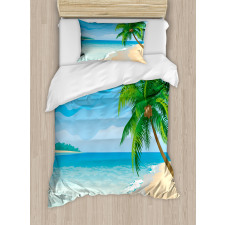 Palm Tree Calm Ocean Duvet Cover Set