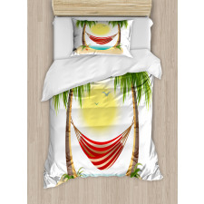 Hammock Between Palms Duvet Cover Set