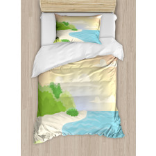 Ocean Bay Tree Sky Duvet Cover Set