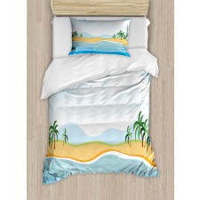 Ocean Palms Panorama Duvet Cover Set