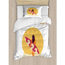 Live Love Surf Girl Duvet Cover Set