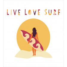 Live Love Surf Girl Duvet Cover Set